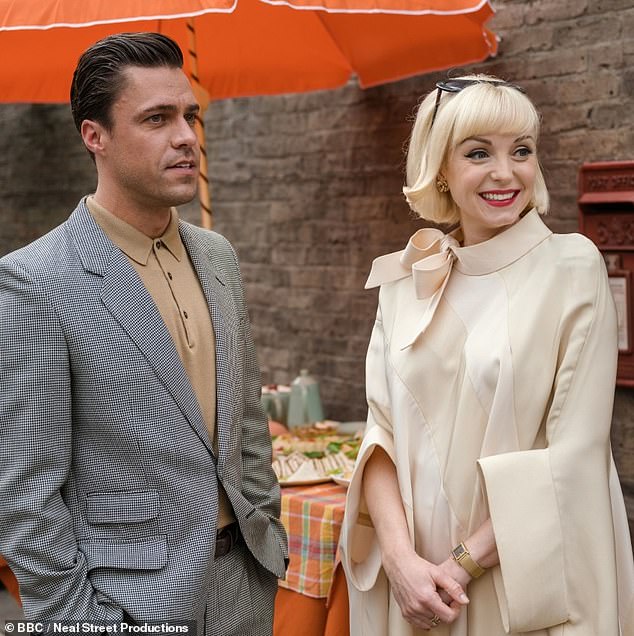 Happy ending?  Helen is best known for her role in the period medical drama Call The Midwife (pictured with her co-star Olly Rix)