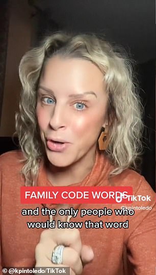 The educator and her husband first came up with a code word when their son was three years old to help him figure out who was a 