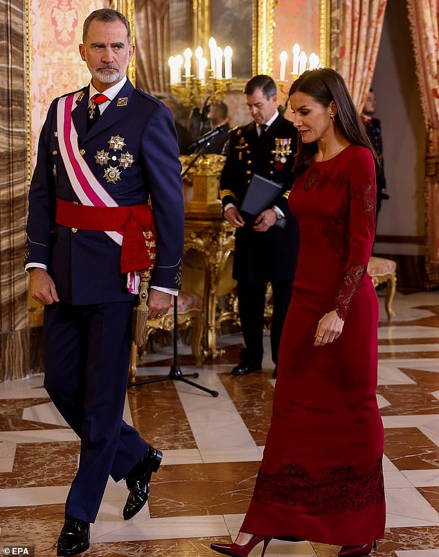 Felipe and Letizia looked as majestic as ever during today's celebrations for the Spanish holiday