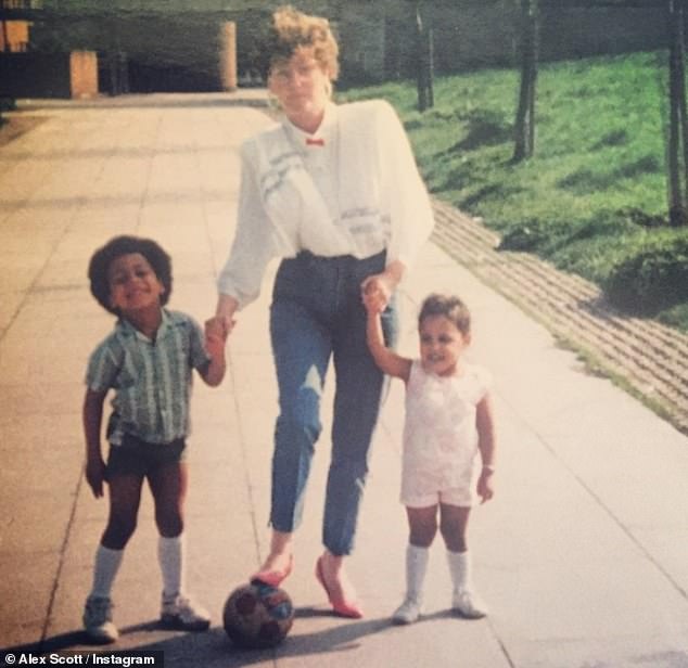 Horrible: Alex recalled a time when he hit them and made them drop their toys.  She said that her life with him has traumatized her so much that to this day she cannot hug her mother Carol or her brother Ronnie (pictured with them in an old photo).