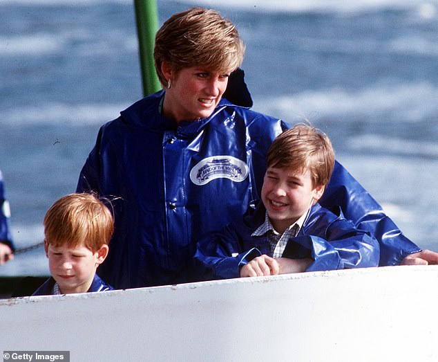 Despite clashes as children, the brothers had been close.  But relations have collapsed since Harry's explosive autobiography and recent documentary series on Netflix.  The couple appears in 1991 with their mother Diana in Ontario, Canada.