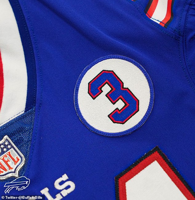 The Bills will wear '3' jersey patches when hosting the Patriots in Week 18 this weekend