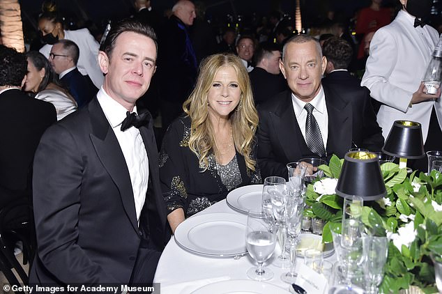 Controversy: Lily-Rose Depp, Maude Apatow and many others were among those featured on the cover of New York Magazine's The Year of the Nepo Baby;  Colin Hanks pictured with his family in 2021