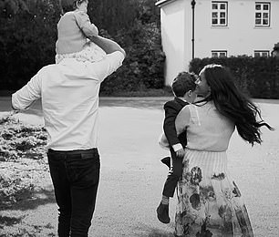 The Duke and Duchess of Sussex with Archie and Lilibet outside Frogmore Cottage