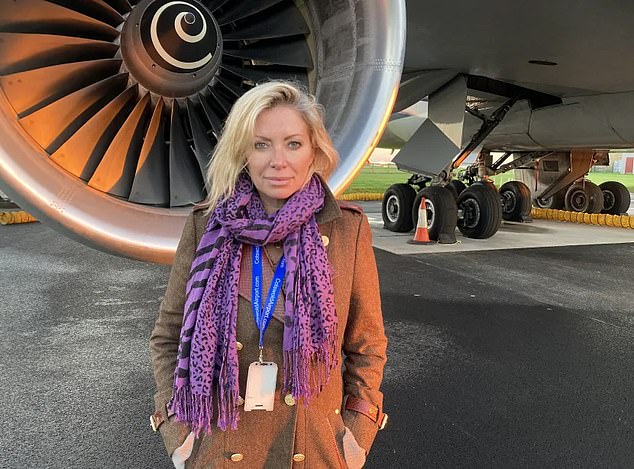 Mrs Harvey, pictured, is now the CEO of Cotswold Airport.  She refused to discuss Harry's new memories or the claims in the book when approached by Mail.