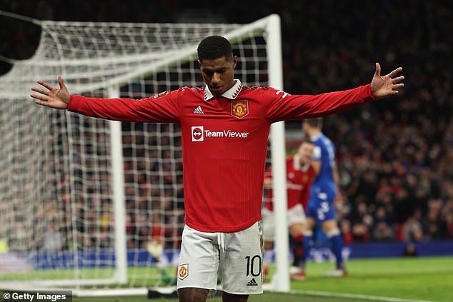 Rashford also scored a goal in Man United's second of the night: a Conor Coady own goal.