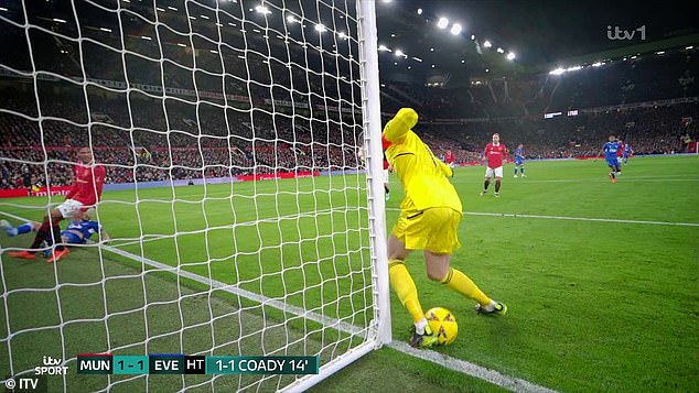 The Spanish goalkeeper somehow let the ball twist between his legs as he couldn't control it