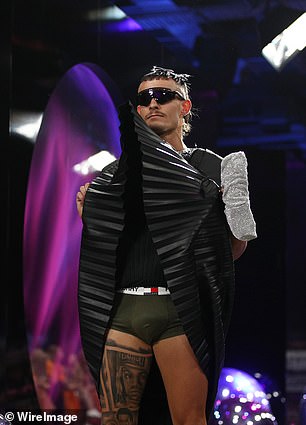 Garside is pictured on the catwalk during The Iconic Runway X Show in Sydney, Australia