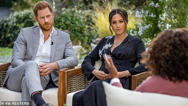 In the photo: Harry and Meghan are interviewed by Oprah Winfrey