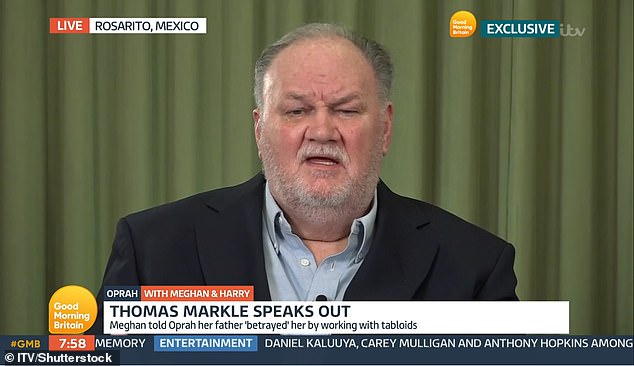 Pictured: Thomas Markle appears on Good Morning Britain on March 9, 2021