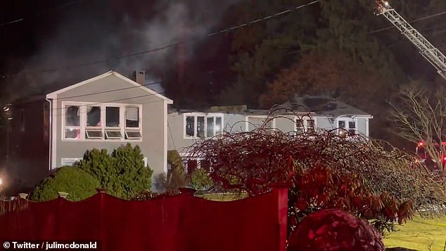 A large fire broke out at the Walshes' former family home, a $1.4 million mansion in Cohasset.