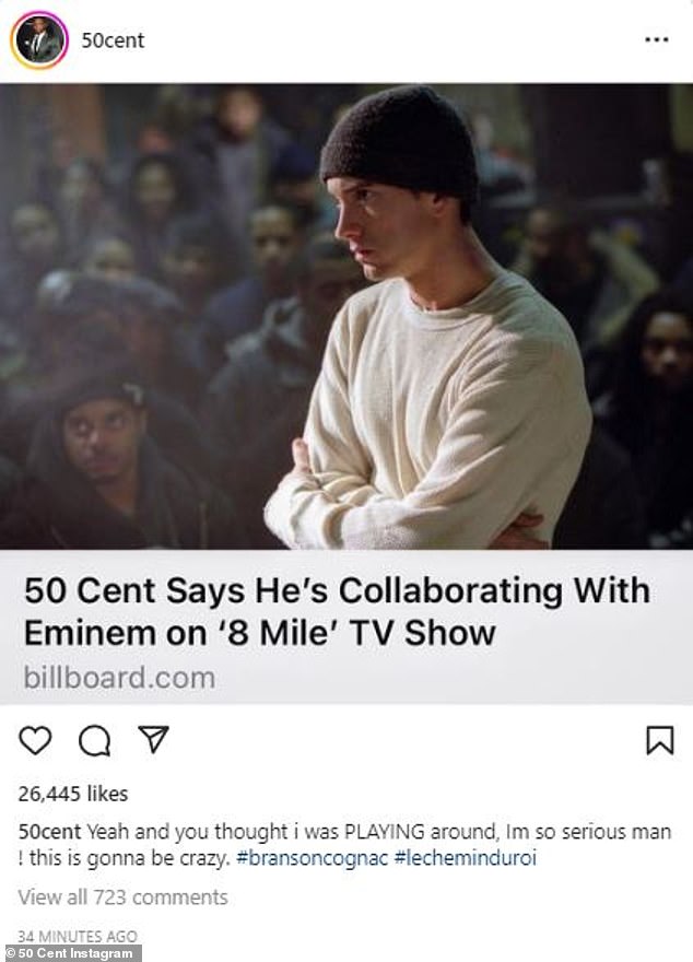 Confirmation: The In da Club rapper, 47, has confirmed that he and his 50-year-old friend and mentor are developing a series based on the movie 8 Mile