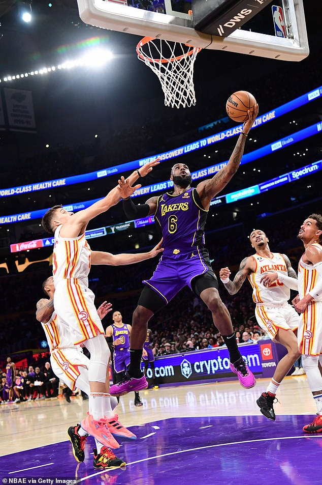 Dominant: Despite coming out of illness, LeBron James led the Lakers with 25 points, 10 assists and seven rebounds.