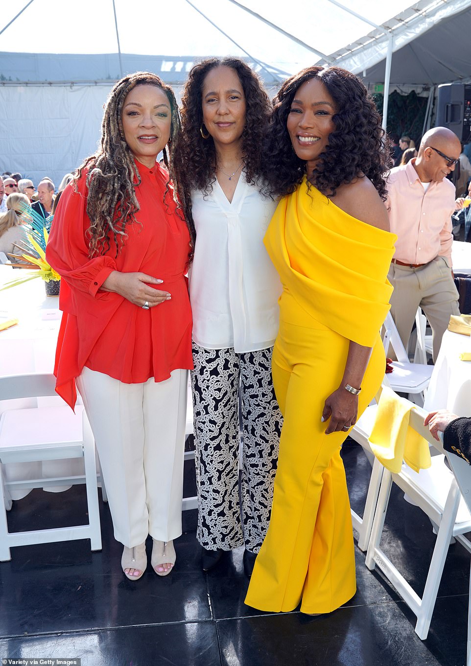 That's showbiz!  Angela posed with costume designer Ruth E. Carter and director Gina Prince-Bythewood.