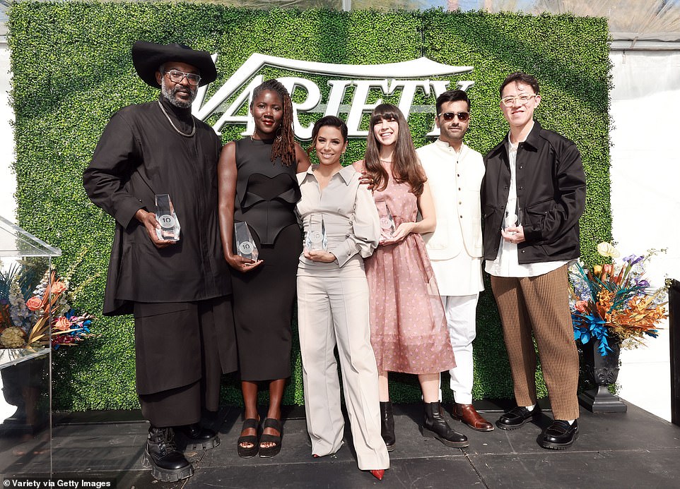 Honoree: Longoria posed with several of the honorees