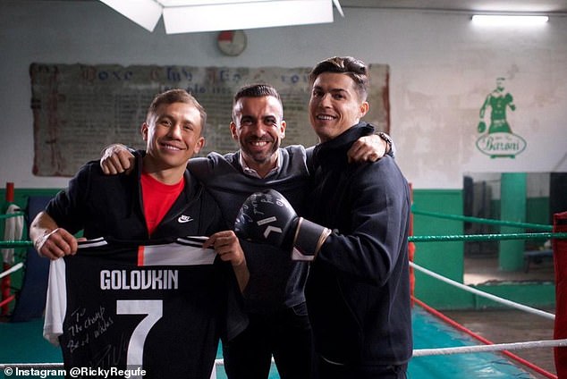 Regufe was photographed with Ronaldo alongside boxing star Gennady Golovkin