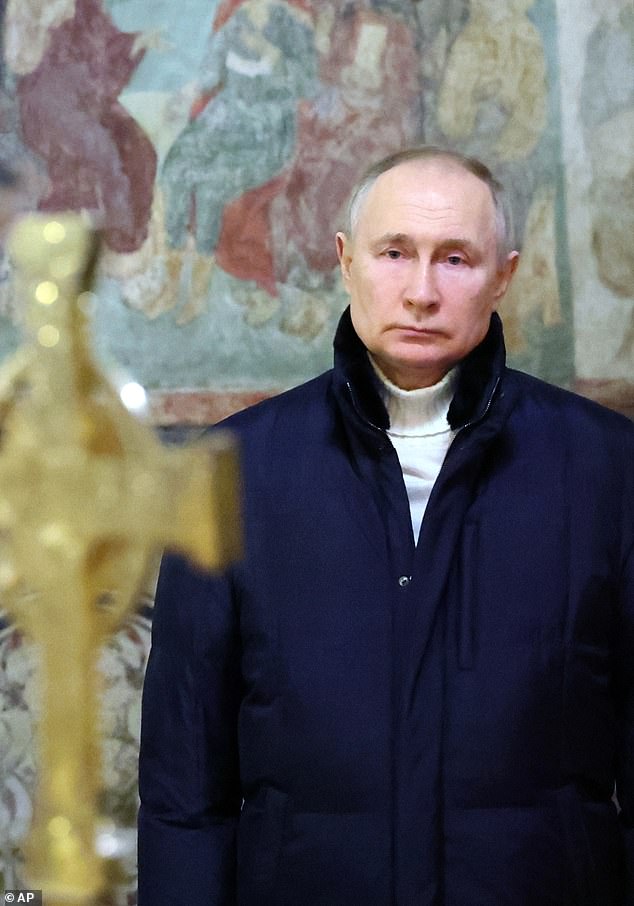 It was the first time since he came to power 23 years ago that Putin chose the holy Annunciation Cathedral for the festive service, the Annunciation Cathedral in the Kremlin in Moscow, Russia, on January 6, 2023.