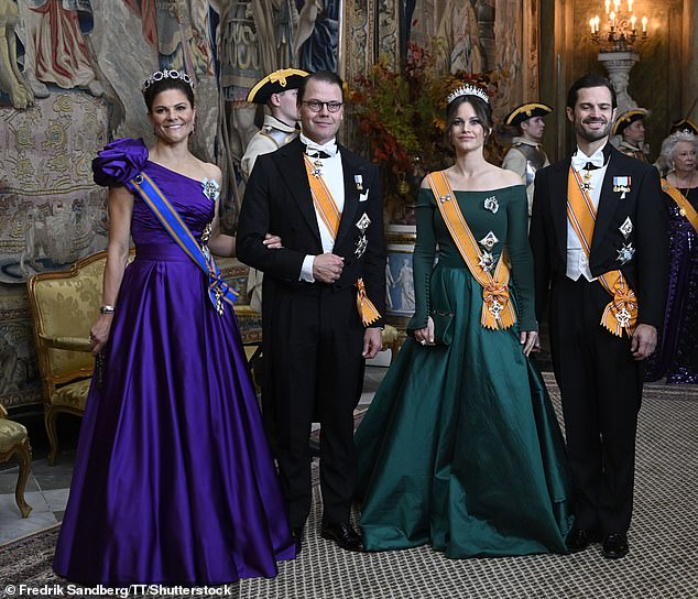 Carl Gustaf went on to say that his daughter, pictured in Stockholm last October with her husband Prince Daniel, Princess Sofia and Prince Carl Philip, is 