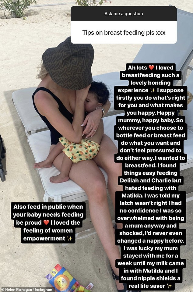 Honesty: She then told her followers how much she loved breastfeeding and the bond it creates between mother and child and talked about the feeling of empowerment when feeding in public