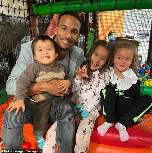 'Kids with their daddy': It comes after she opened up about co-parenting for the first time following her October split from the footballer (Scott pictured with his three children)