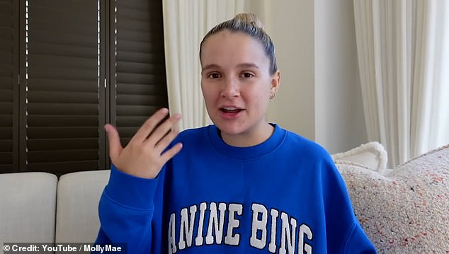 Gushing: It comes after she confessed that she will miss having 'a little person inside of her', as it had helped combat any feelings of loneliness when she was separated from her boyfriend Tommy Fury.