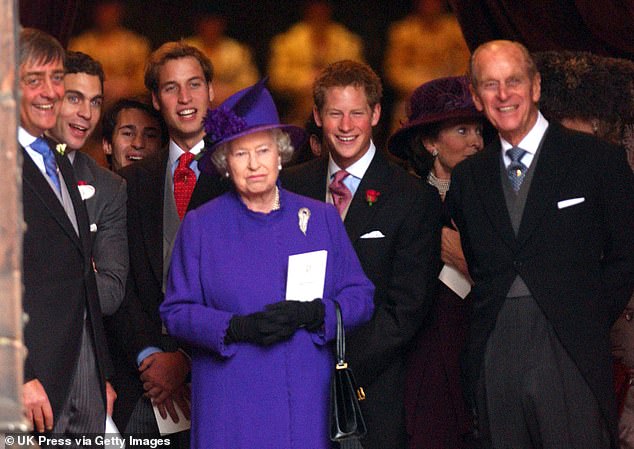 Queen Elizabeth II (centre) considered Harry (second right) a 