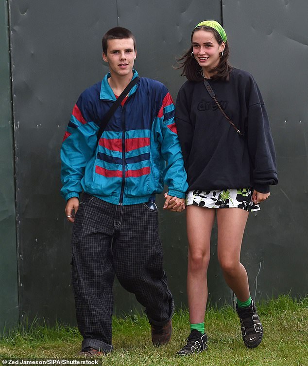 Celebrity ex: Bliss is the ex-girlfriend of Beckham's younger boy Cruz, and the couple split in March of last year (pictured at Reading Music Festival 2021)