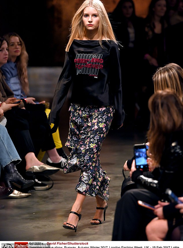 Mixed emotions: While there were good times in the fashion industry, she believes they were overshadowed by the constant pressure to be thin (pictured on the Topshop Unique catwalk at London Fashion Week in 2017)