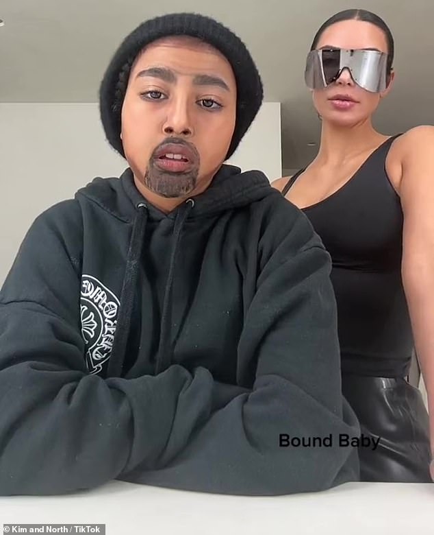 New Ability: It comes after the reality star's daughter North West once again used makeup FX on TikTok to transform into her disgraced father Kanye West on Saturday.