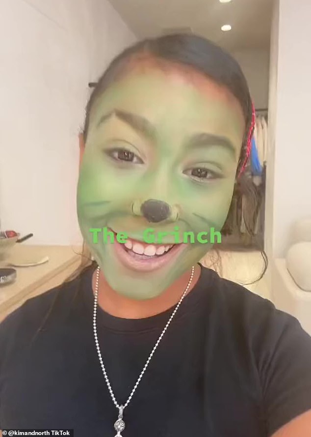 Special effects star: Kim revealed on Gwyneth Paltrow's Goop podcast that North has been taking special special effects makeup classes for fun and transformed into The Grinch for Christmas.