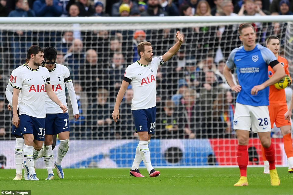 Kane's latest goal for Spurs, his fourth in four, puts him just one goal behind Jimmy Greaves as Tottenham's all-time top scorer.