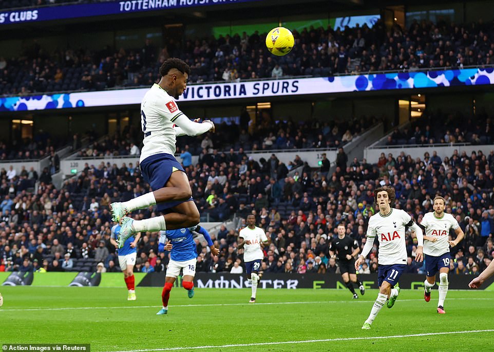 Kane's goal came just after Emerson Royal struck the woodwork with a brilliant header across goal from Son Heung-min's cross.