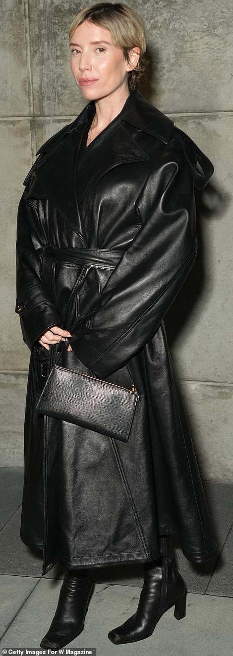 What a night: Swedish pop act Lykke Li, who was once linked to Brad Pitt, was bundled up in a voluminous black leather coat.