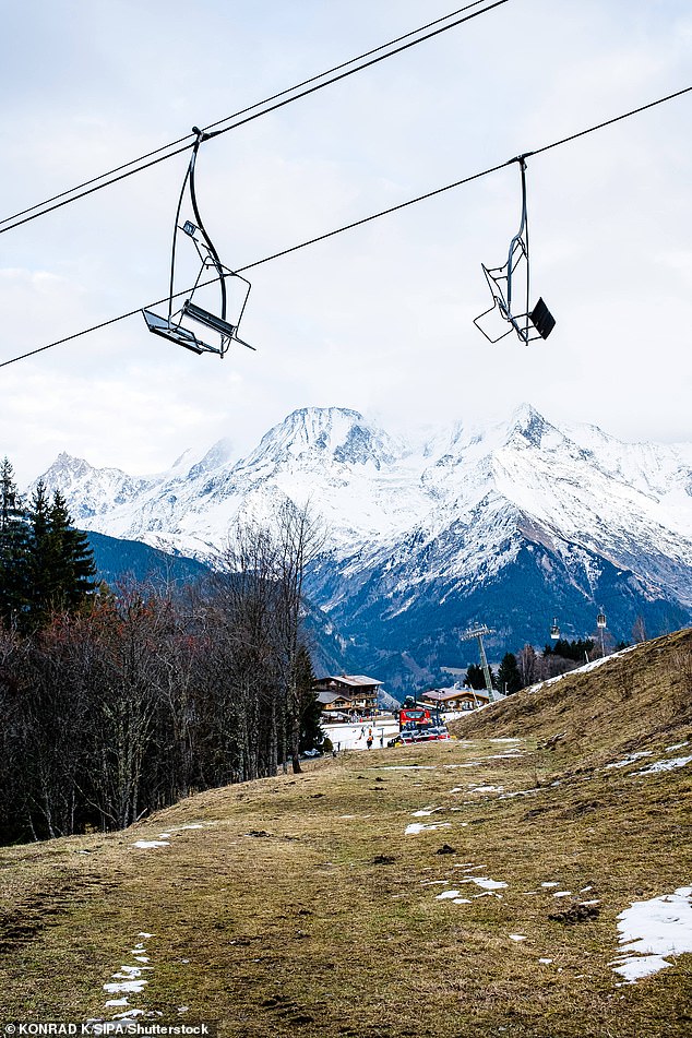 The Saint Gervais ski resort in the northern Alps, France, saw some of its ski slopes close due to mild weather.