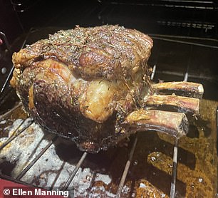 As it cooked in Ellen's oven, the delicious piece of dry-aged meat looked tender and crisp.