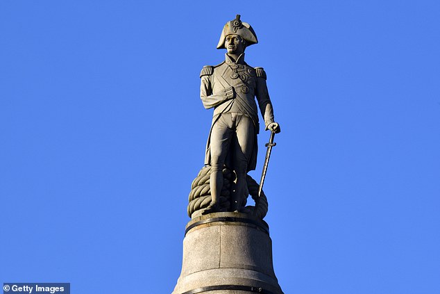 In October 2020, the museum said it would review Lord Horatio Nelson's legacy as part of its efforts to challenge Britain's 'barbaric history of race and colonialism'.  Pictured: Nelson's Column in Trafalgar Square, London