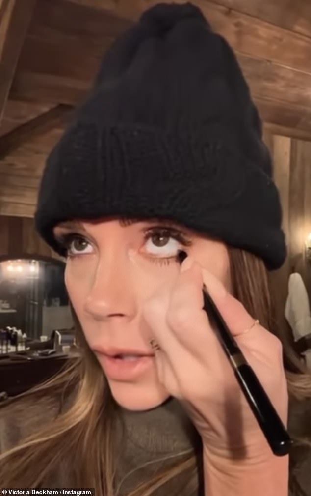 Winter night out: On her Instagram, the 48-year-old pop star-turned-fashion designer revealed she was opting for a casual outfit, sporting a hat and turtleneck