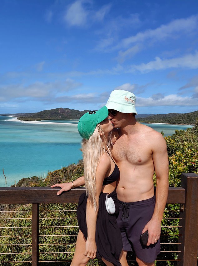 She and her husband, pictured together on that holiday, spent the day at Proserpine hospital, where doctors confirmed they had miscarried the baby.