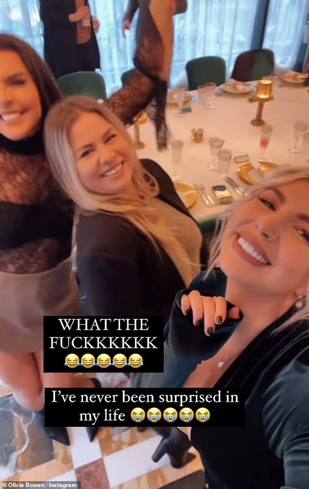 Surprise!  Sharing a glimpse of her celebrations on her Instagram story, Olivia was impressed when all of her close friends greeted her at the lavish bash.