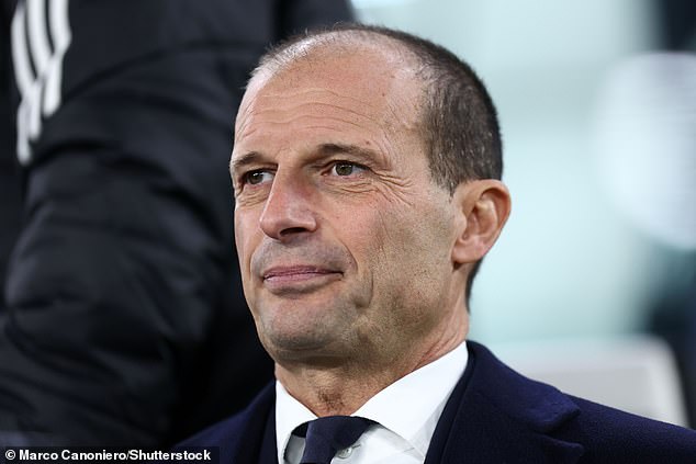 Massimiliano Allegri watched as his team took a late victory in the top flight match.