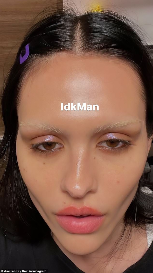 'I don't know, man': Just like celebs Doja Cat, Bella Hadid, and Julia Fox: Amelia has been sporting fashionably plucked, bleached brows since September 2021