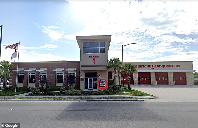 The 'baby box' in which the unidentified newborn was deposited is attached to the Ocala fire station in Florida