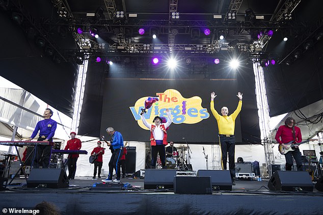 The gang dressed in their iconic Wiggles uniforms as they sang soulful renditions of their famous songs.