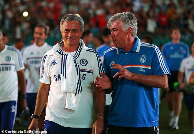 Former managers José Mourinho (L) and Carlo Ancelotti can sympathize with the pressure of work.