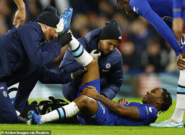 Raheem Sterling was also taken off the field after also suffering an injury during the game.