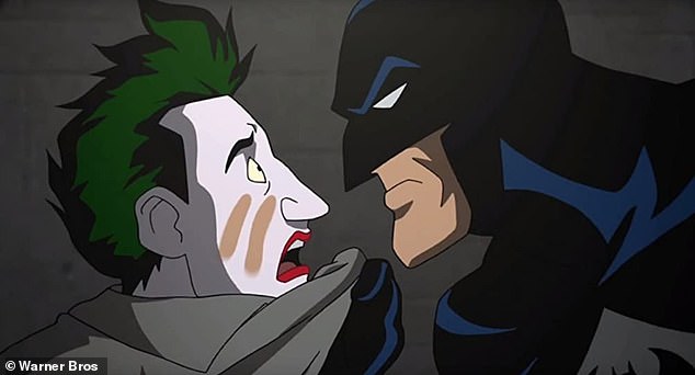 The superhero Batman faces one of the bad guys