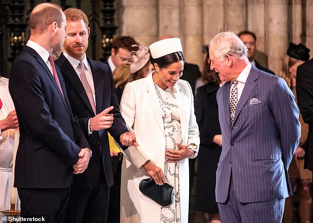 During her interview with Oprah Winfrey in 2021, Meghan claimed there was concern within the royal family about her baby's skin tone when she was pregnant with their son Archie (pictured).