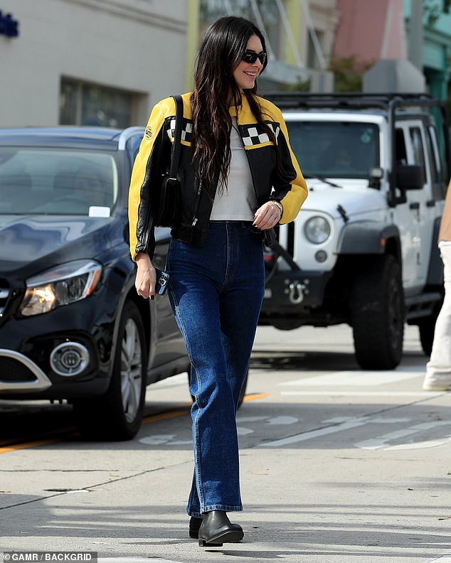 Brunch time: The supermodel joined her close friends for a tasty brunch to kick off the weekend after returning from a snowy trip to Aspen