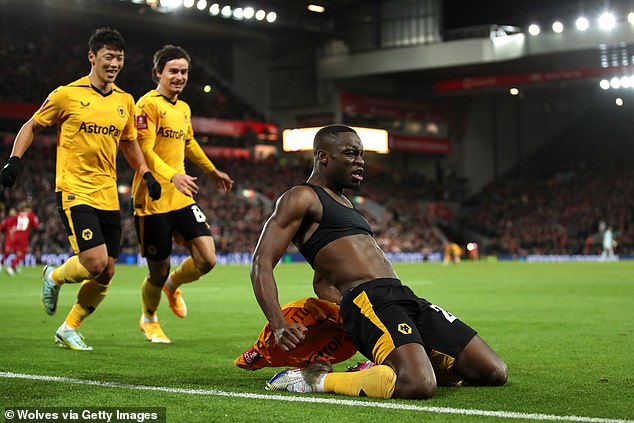 Wolves thought they had scored a late winner at Liverpool but VAR disallowed the goal