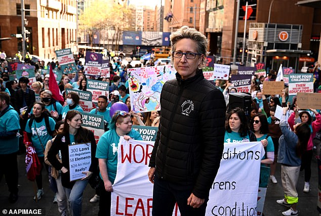 ACTU chief Sally McManus (pictured centre) has also pointed out that non-union members can 